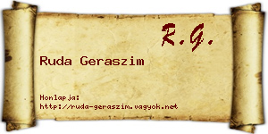 Ruda Geraszim névjegykártya